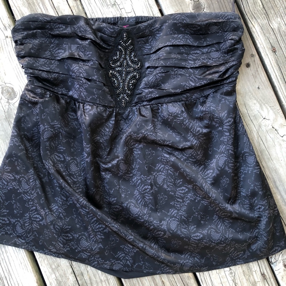 Torrid black lace pattern tube top Size 0